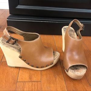 Sam Edelman tan/camel wedges